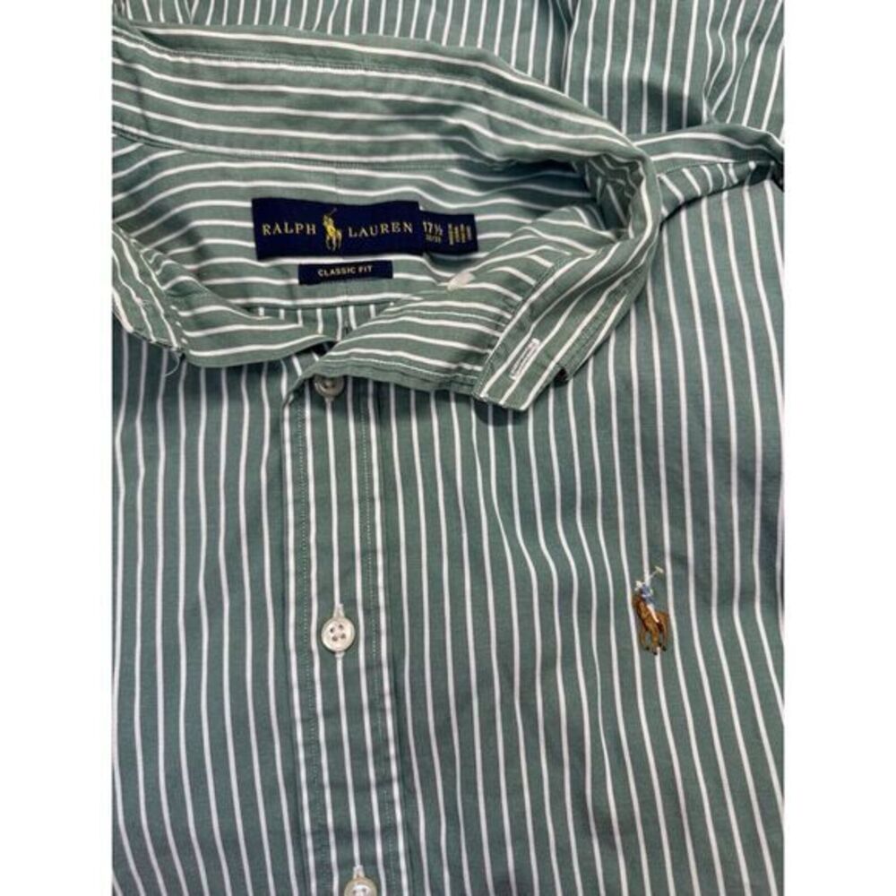 Polo by Ralph Lauren Green and White Striped Shirt
